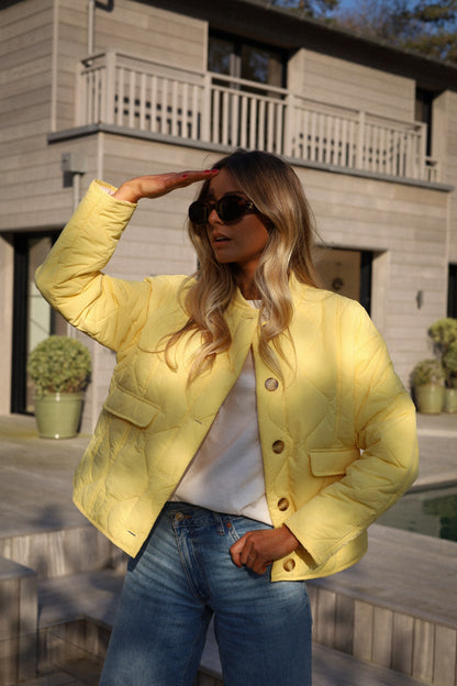 Charline jaune - Veste matelassée