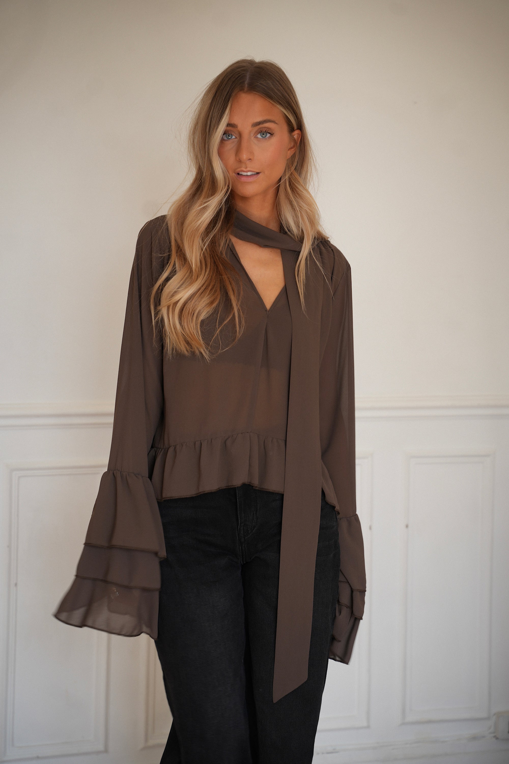 Karina chocolat - Blouse fluide