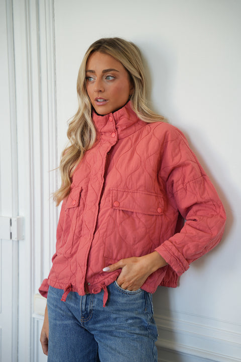 Dolores corail - Veste matelassée