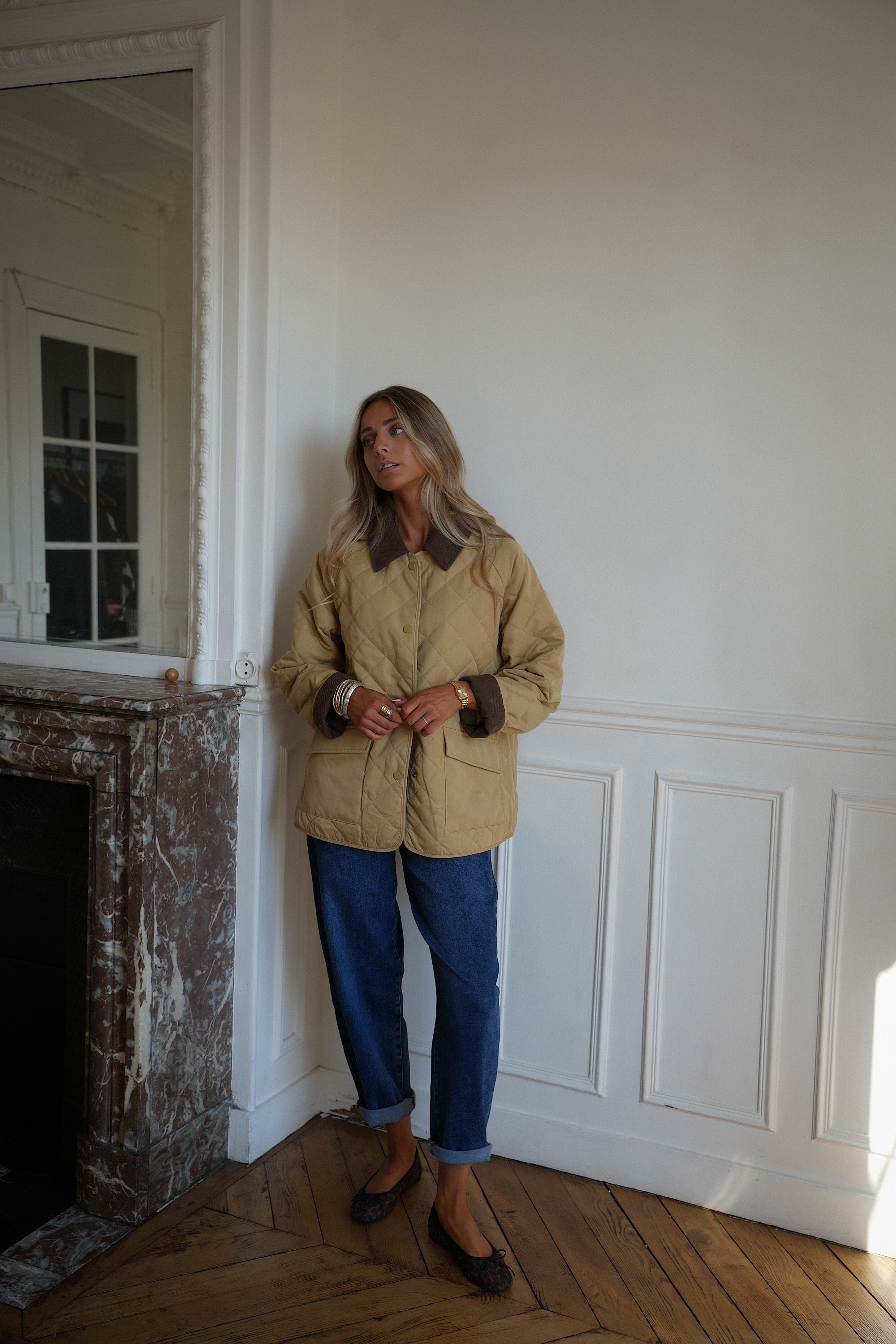 Franny beige - Veste matelassée