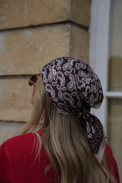Anyl chocolat - Foulard imprimé
