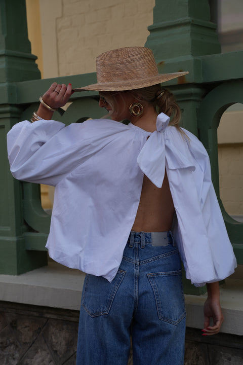 Lorena blanche - Blouse dos nu