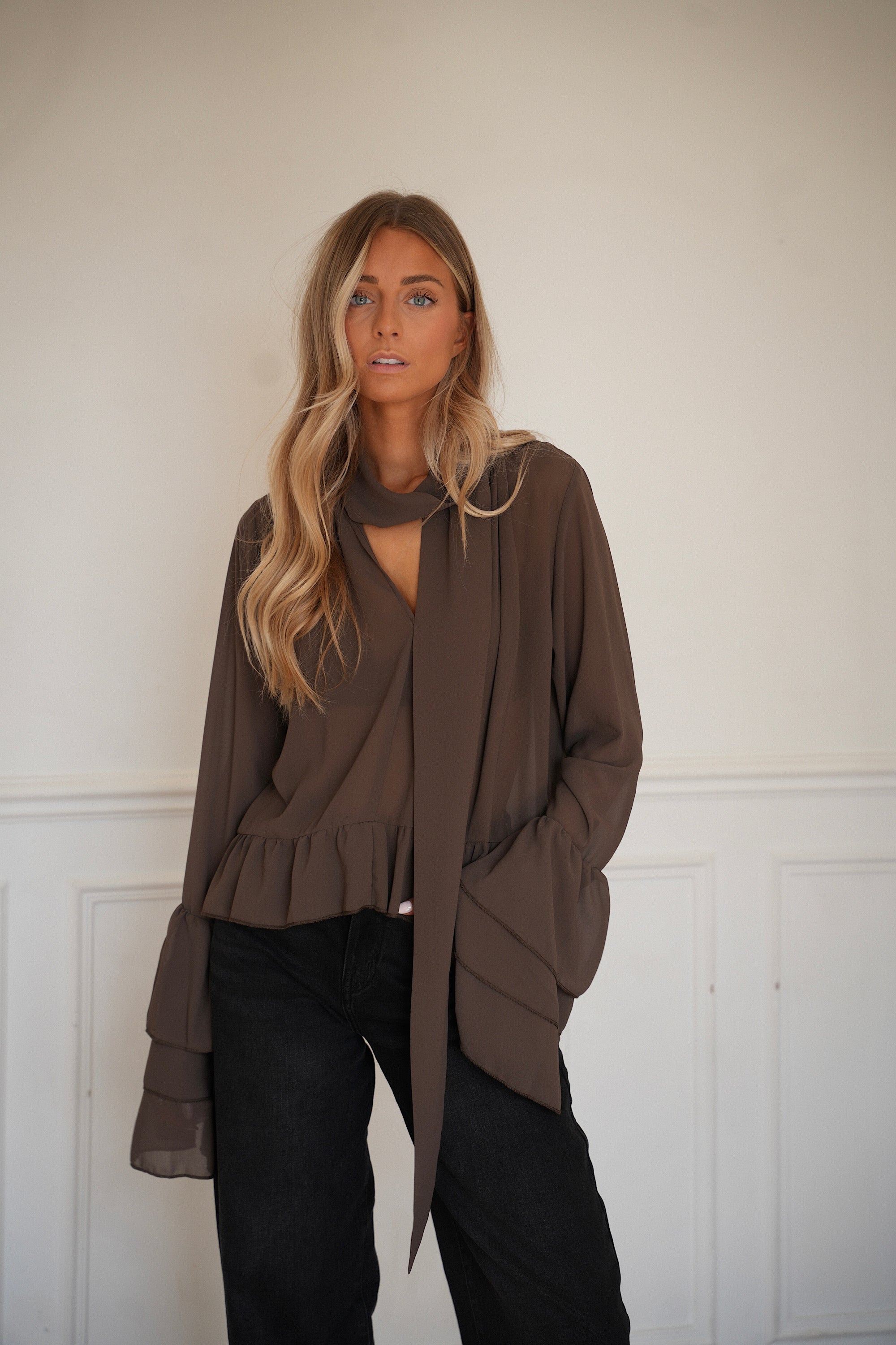 Karina chocolat - Blouse fluide