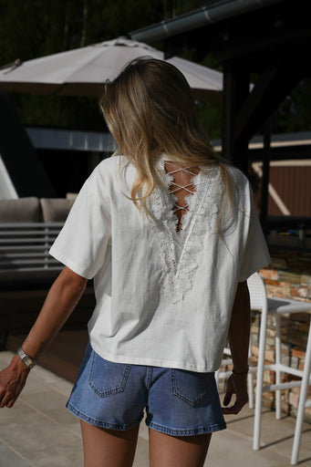 Lika blanc - T-shirt brodé