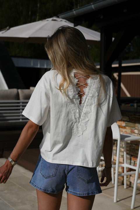 Lika blanc - T-shirt brodé