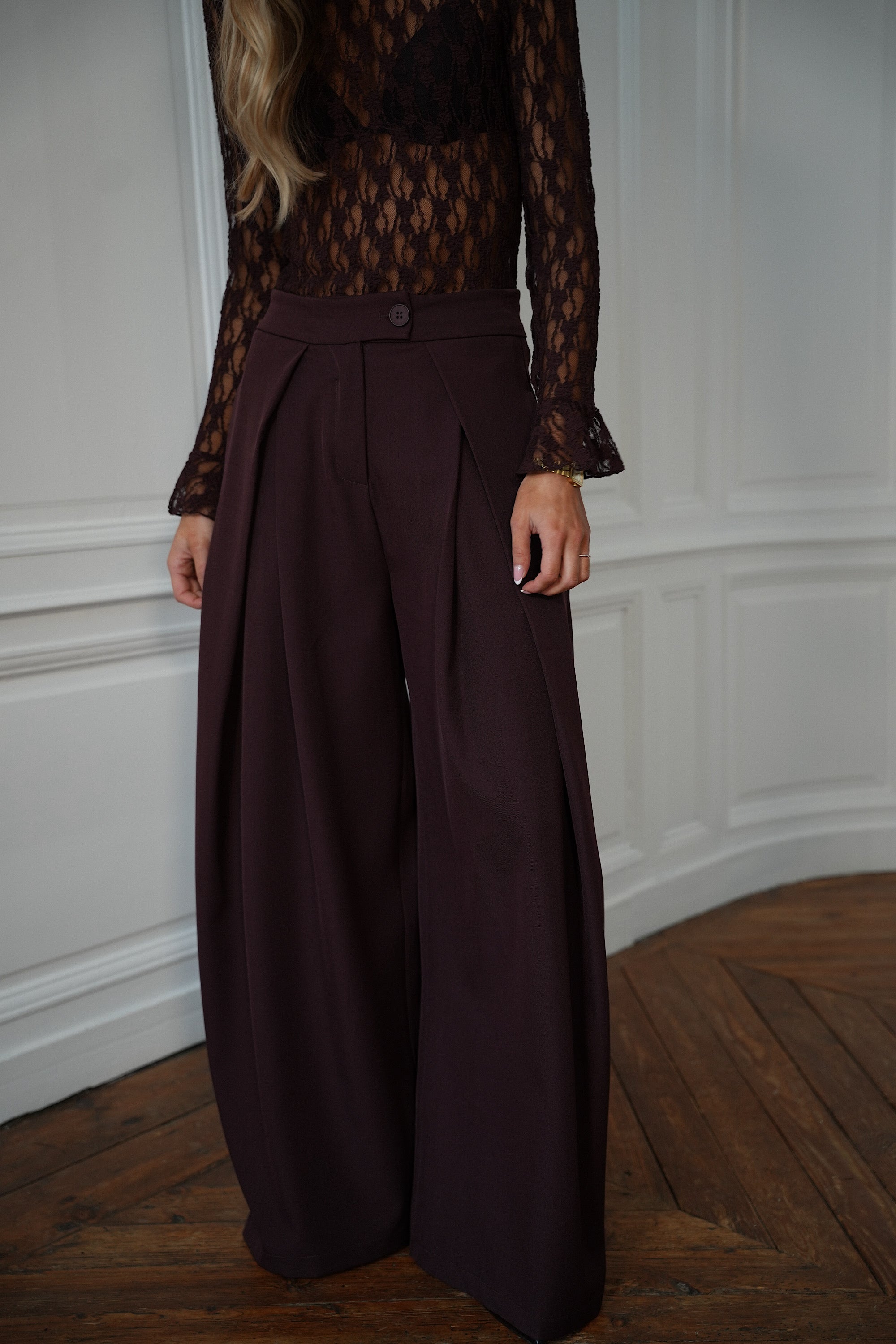 Chelsea prune - Pantalon ample