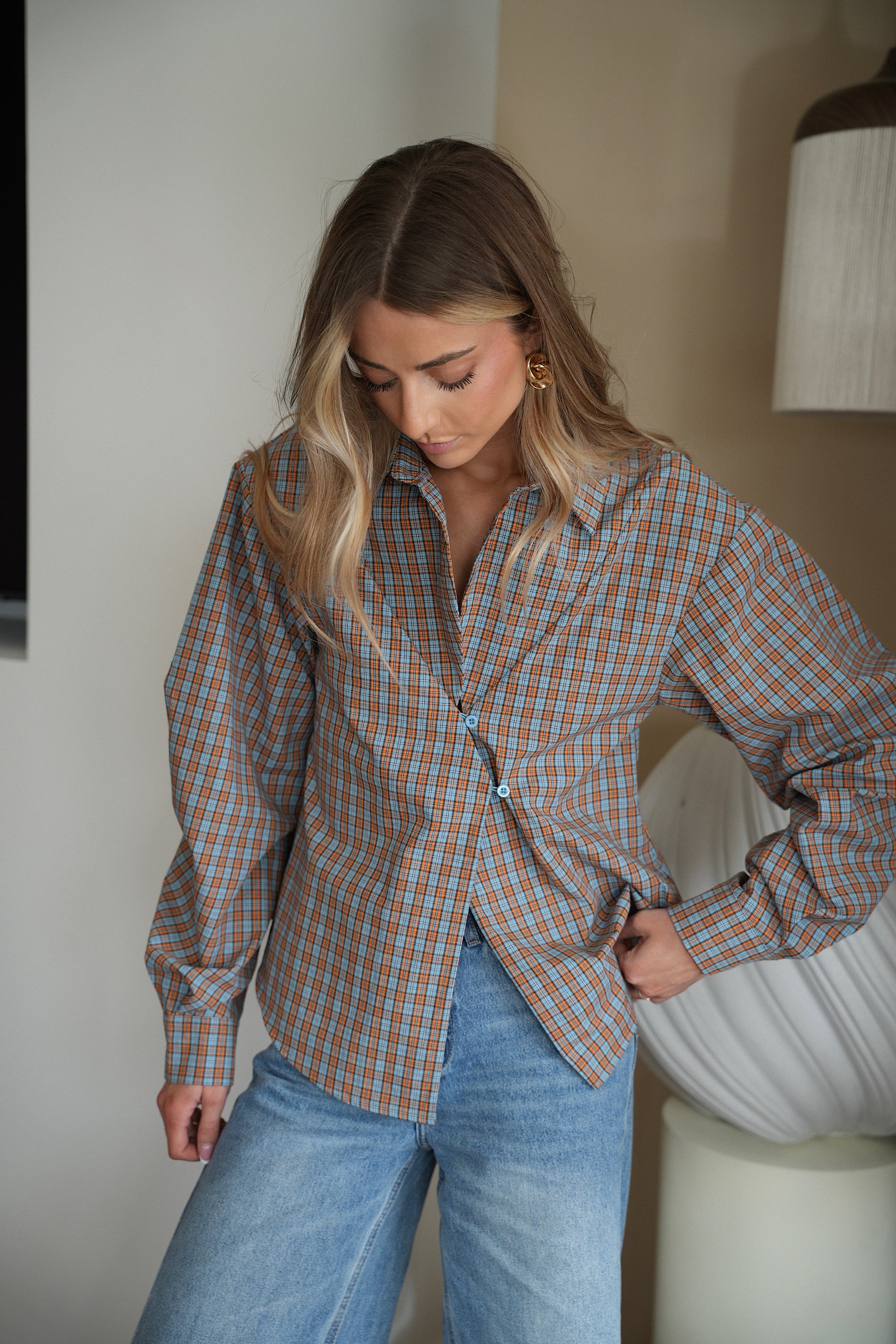 Pola bleue - Chemise à carreaux