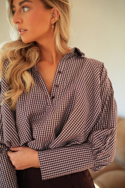 Joyce prune - Chemise ballon
