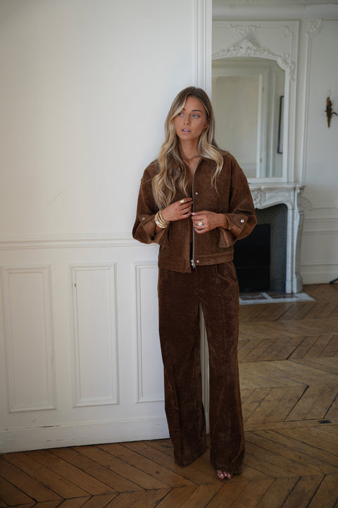 César camel - Veste velours