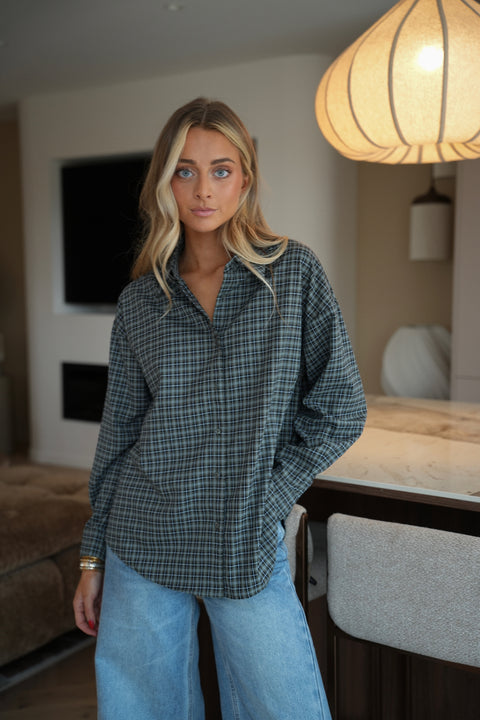 Maelline bleue - Chemise à carreaux