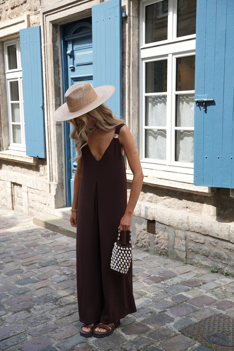 Suzana chocolat - Sac perlé