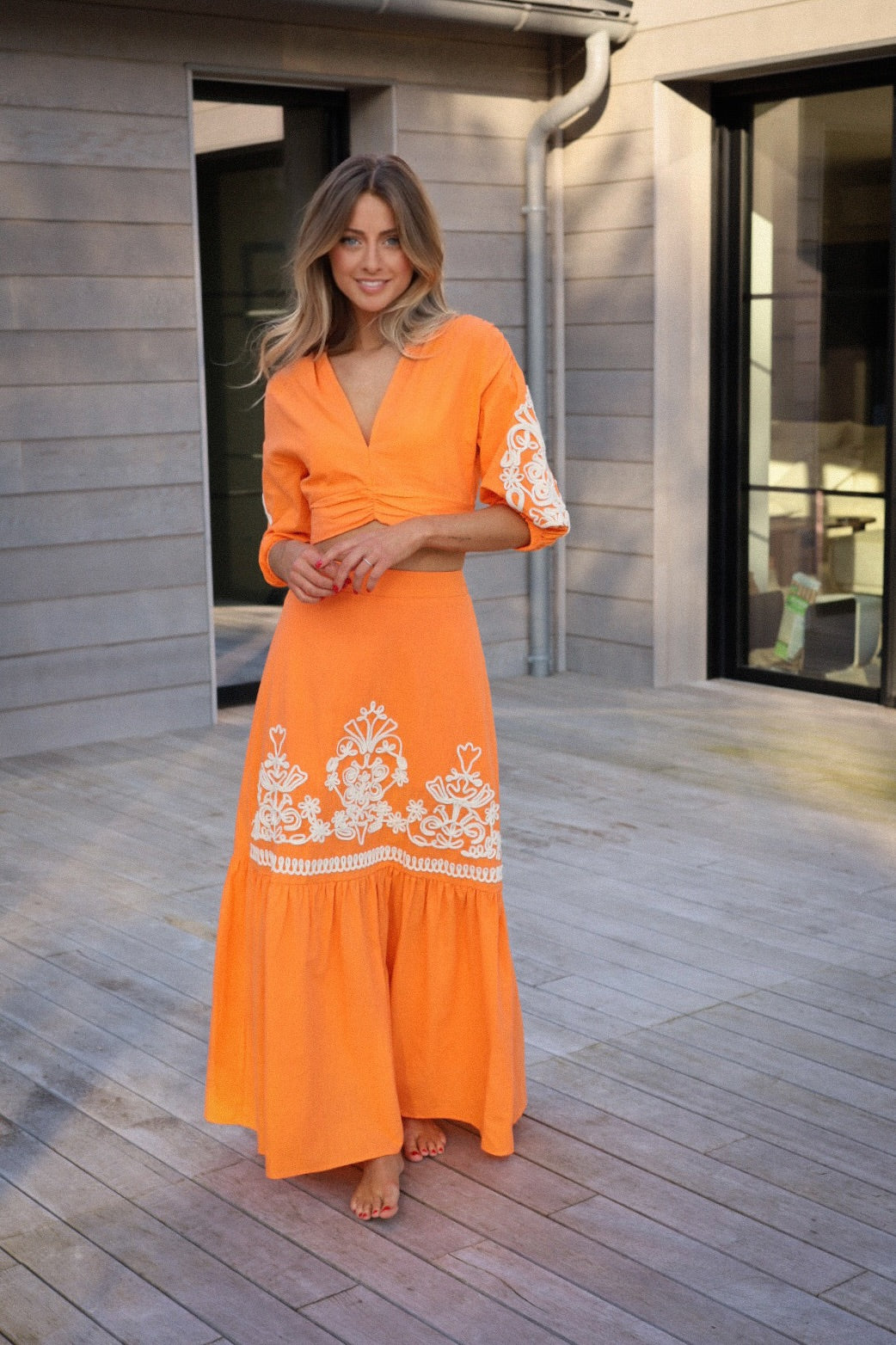 Bianca orange - Jupe longue
