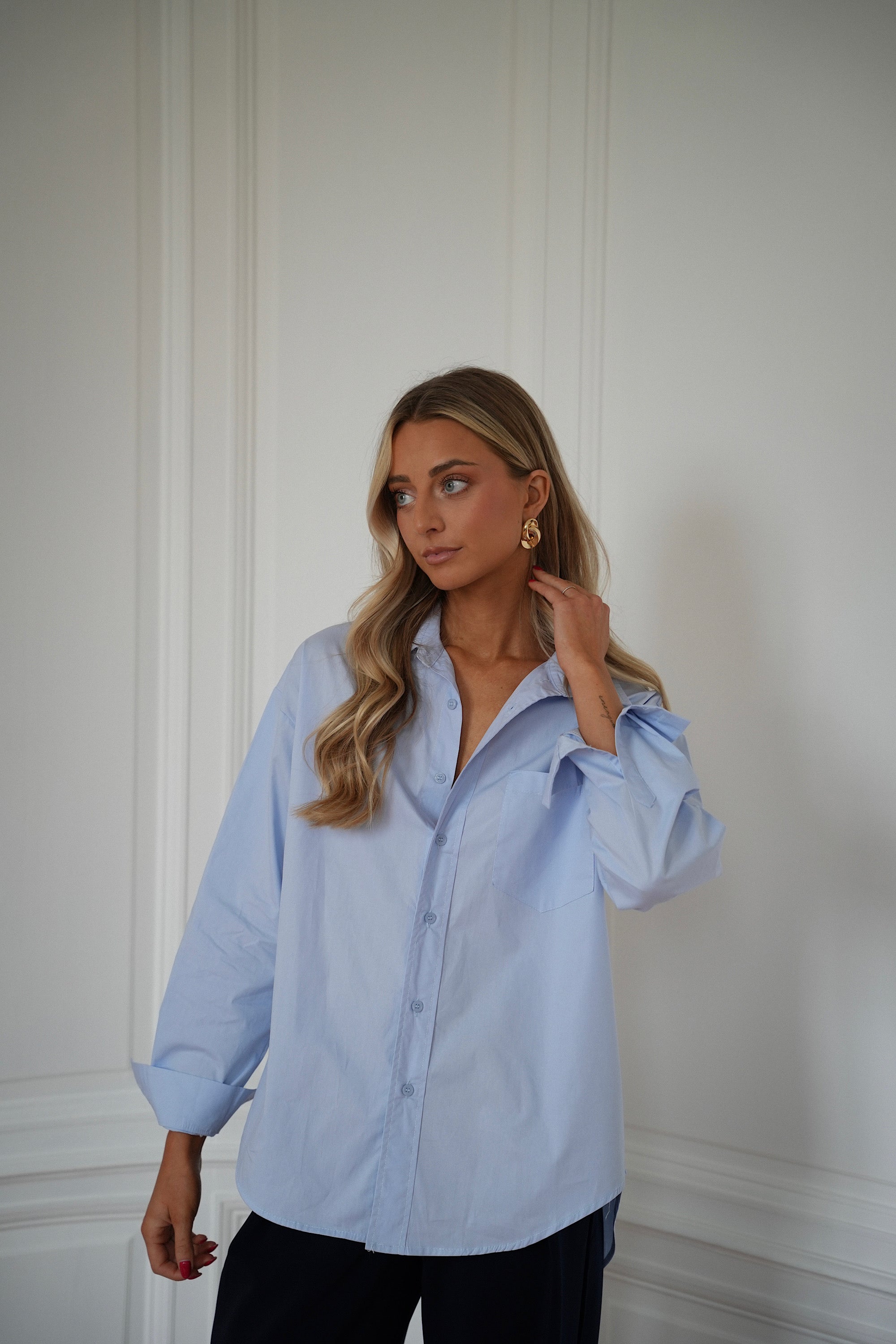 Célia bleue - Chemise droite