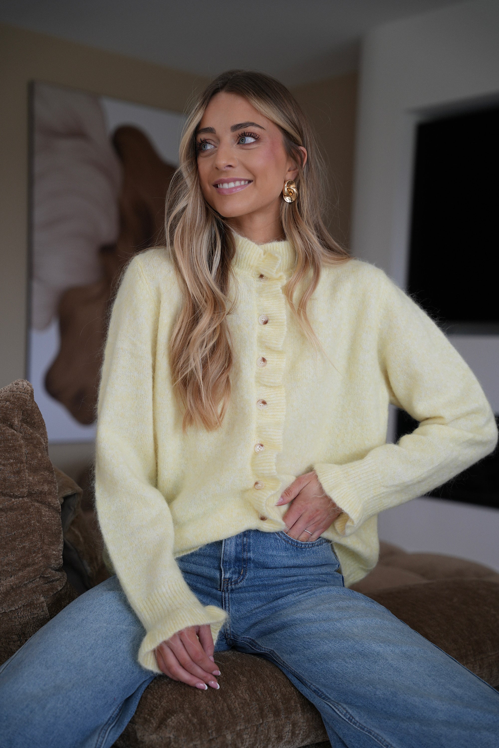 Sezane jaune - Gilet doux