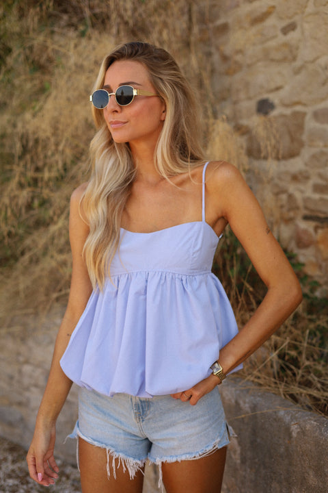 Solane bleu - Top boule