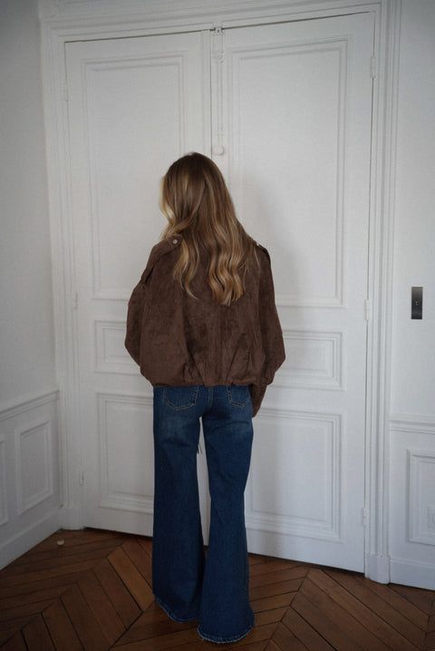 Amelia chocolat - Veste suédée