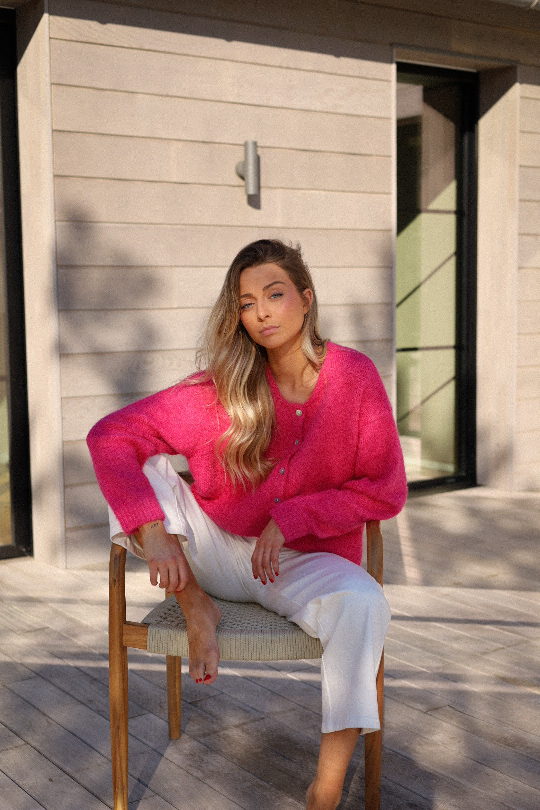 Catrina fuschia - Gilet ample