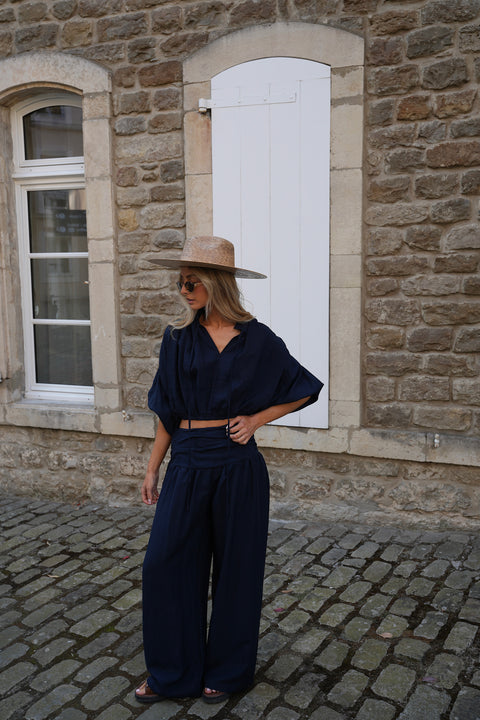 Maiane marine - Pantalon droit