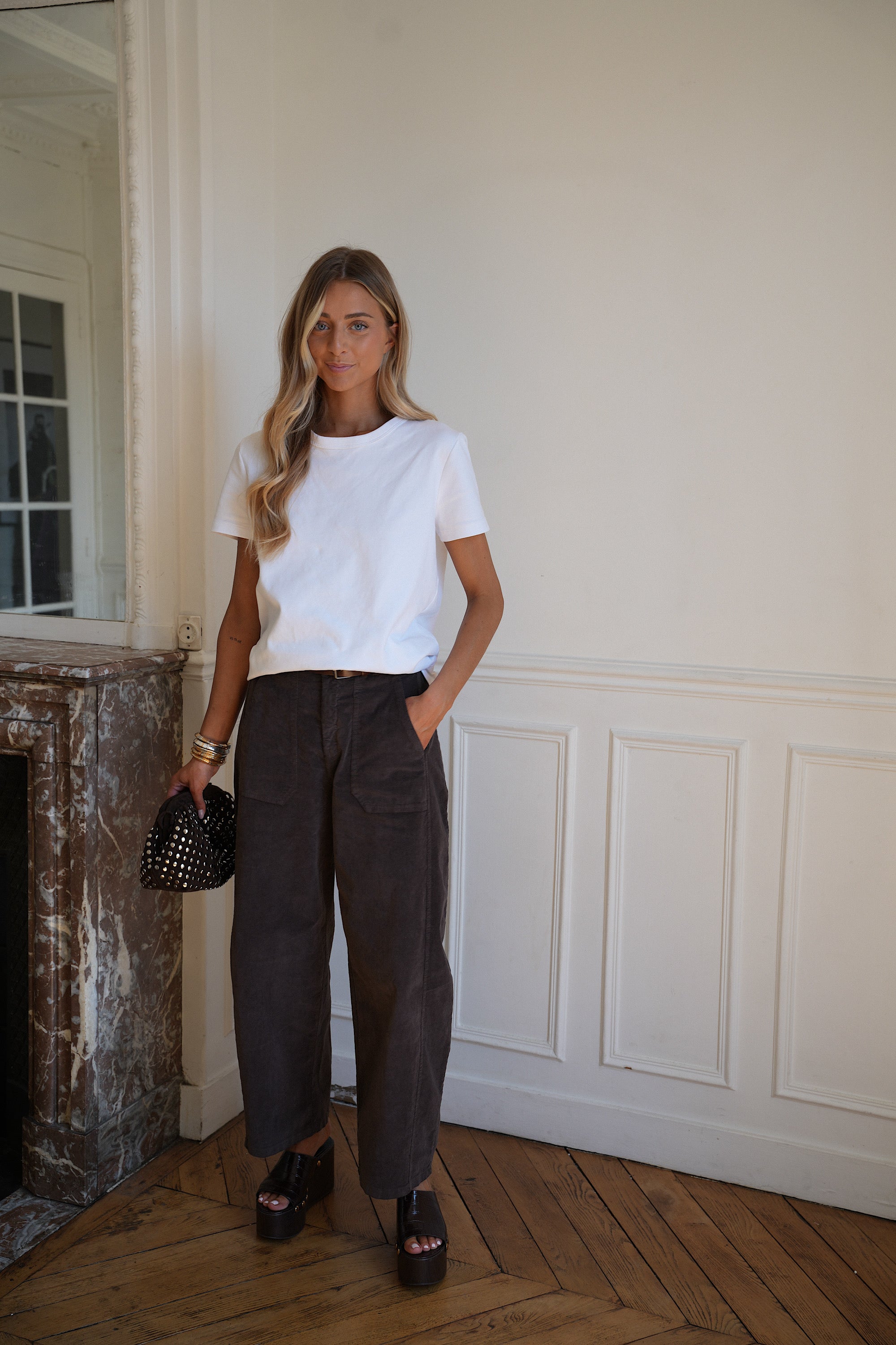 Elly chocolat - Pantalon velours
