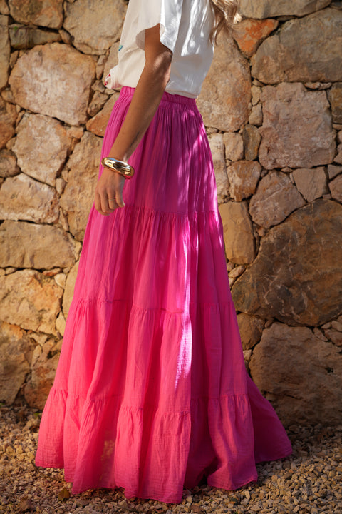 Chloé rose - Jupe longue