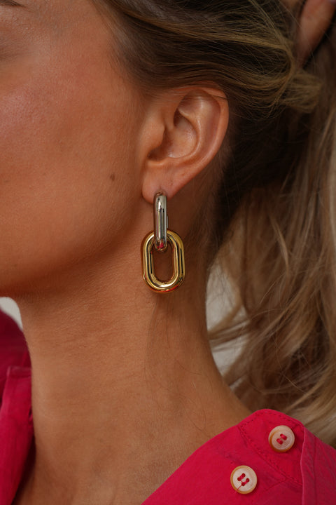 Jaz bicolores - Boucles d’oreilles acier