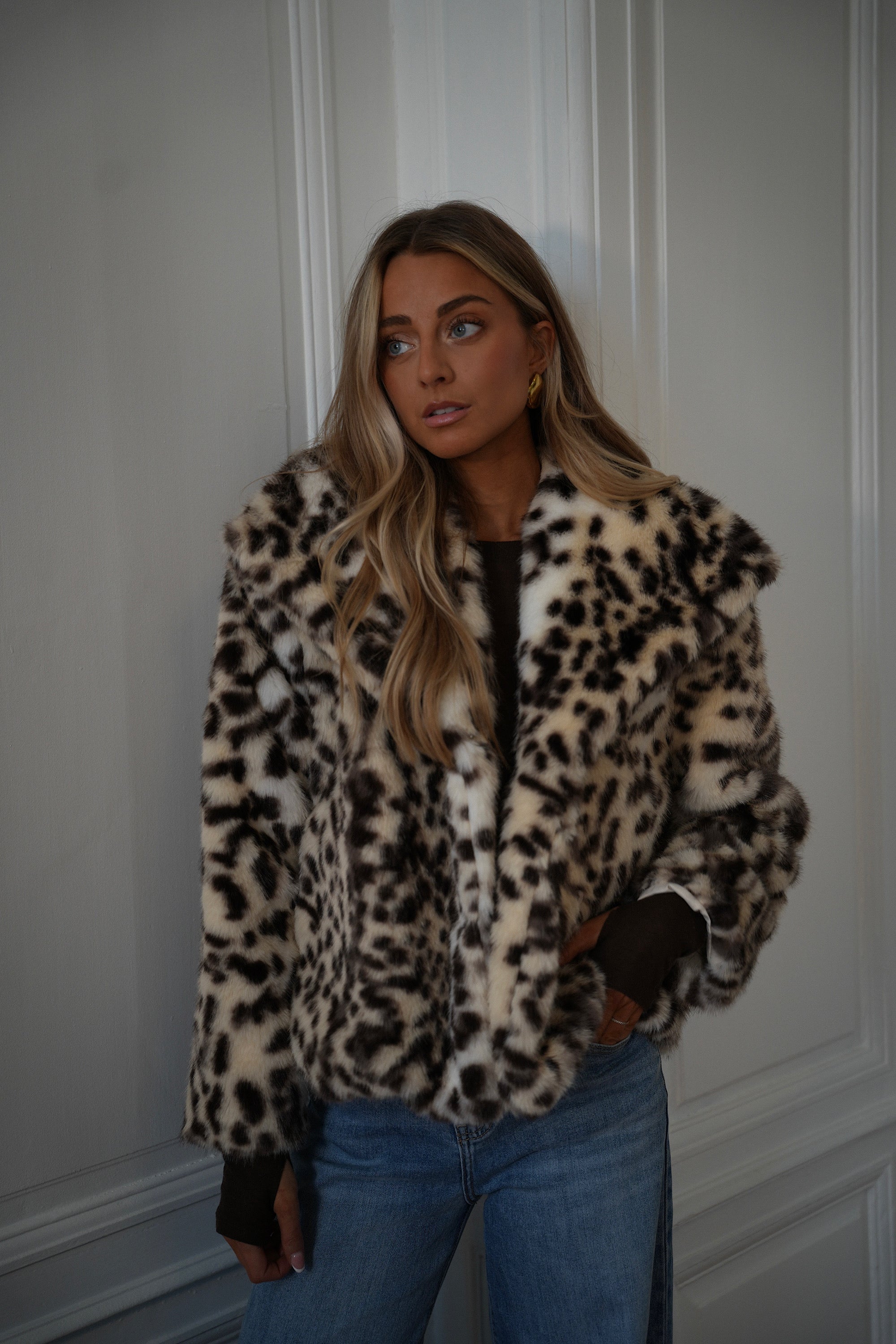 Jina léopard - Manteau fourrure