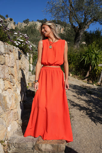 Elize corail - Ensemble jupe/top