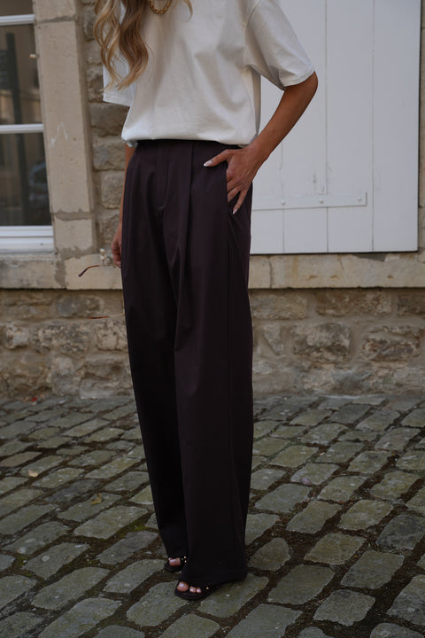 Meryam prune - Pantalon ample