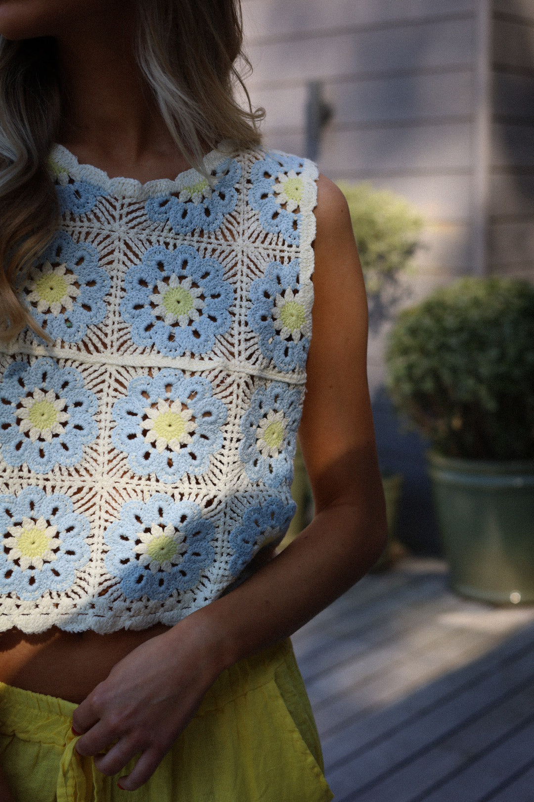 Aaron bleu - Top crochet