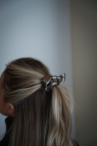 Alise beige - Chouchou à carreaux