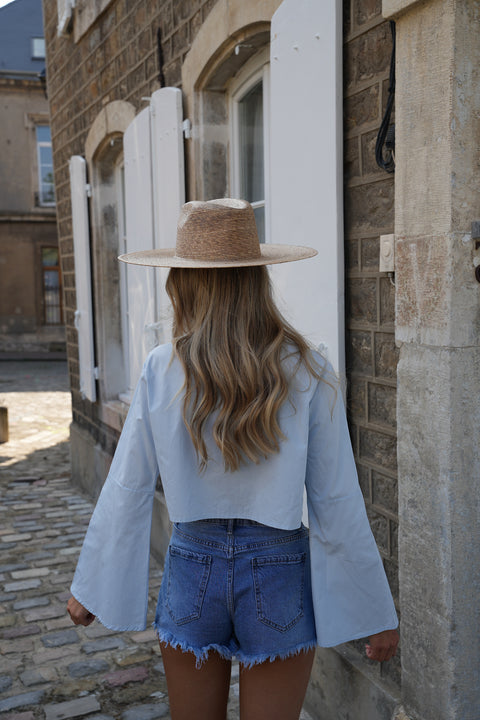 Cally bleue - Blouse courte