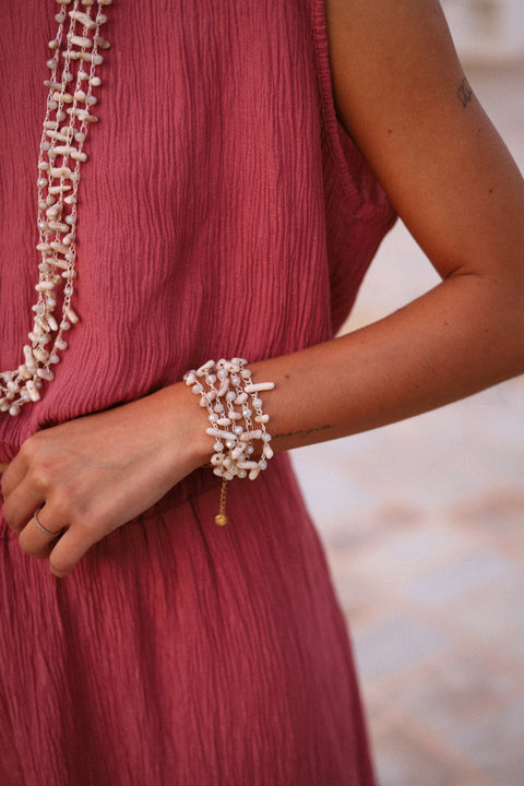Margo crème - Bracelet multi-rangs