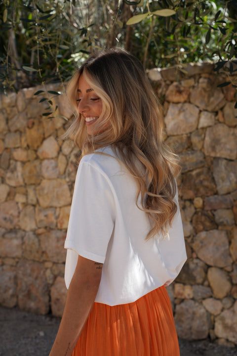 Sali blanc - T-shirt perlé