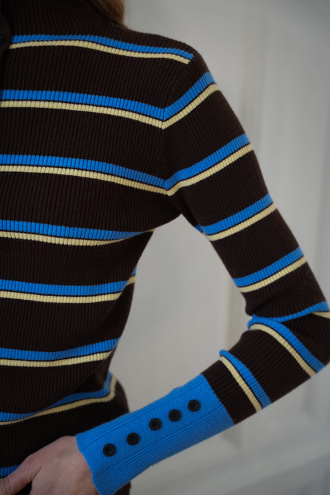 Raph chocolat/bleu - Pull fin