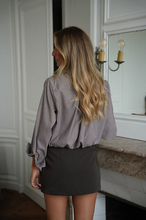 Astra taupe - Chemise à carreaux