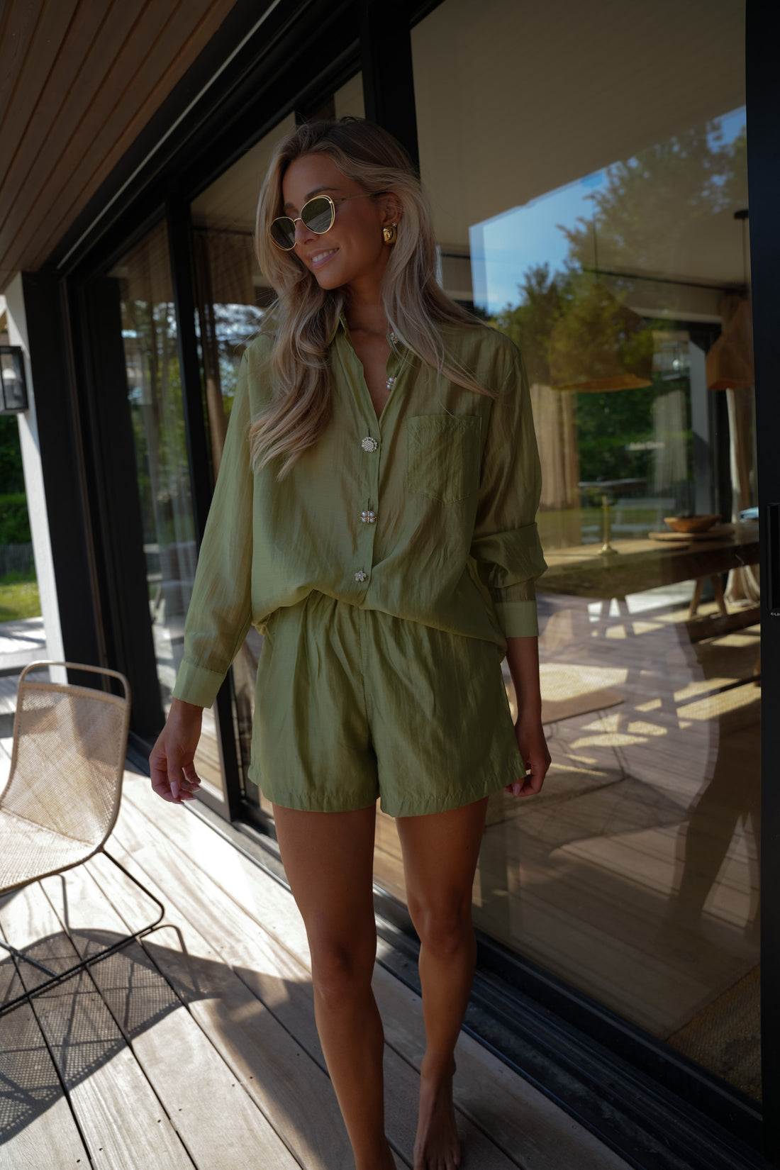 Tery vert - Ensemble chemise/short