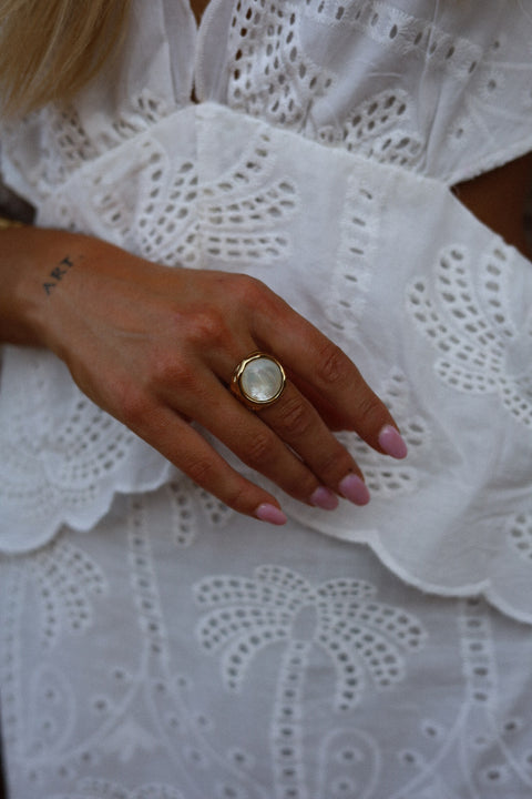 Vanila dorée - Bague acier