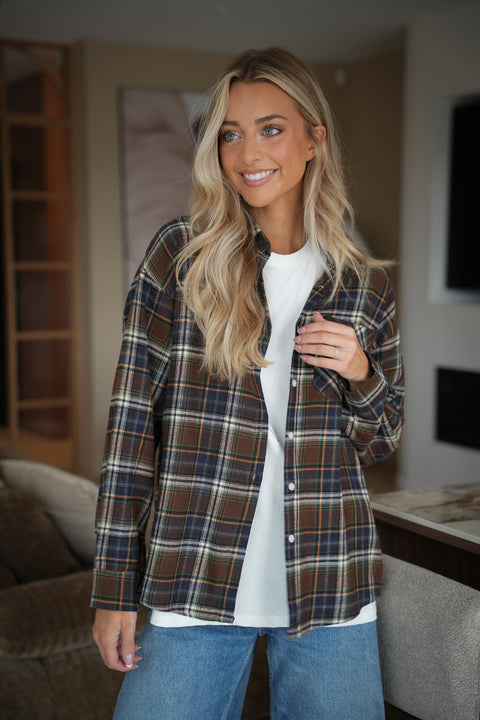 Alfy chocolat - Chemise à carreaux