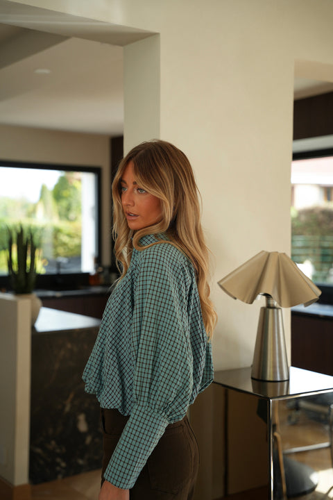 Joyce bleue - Chemise ballon