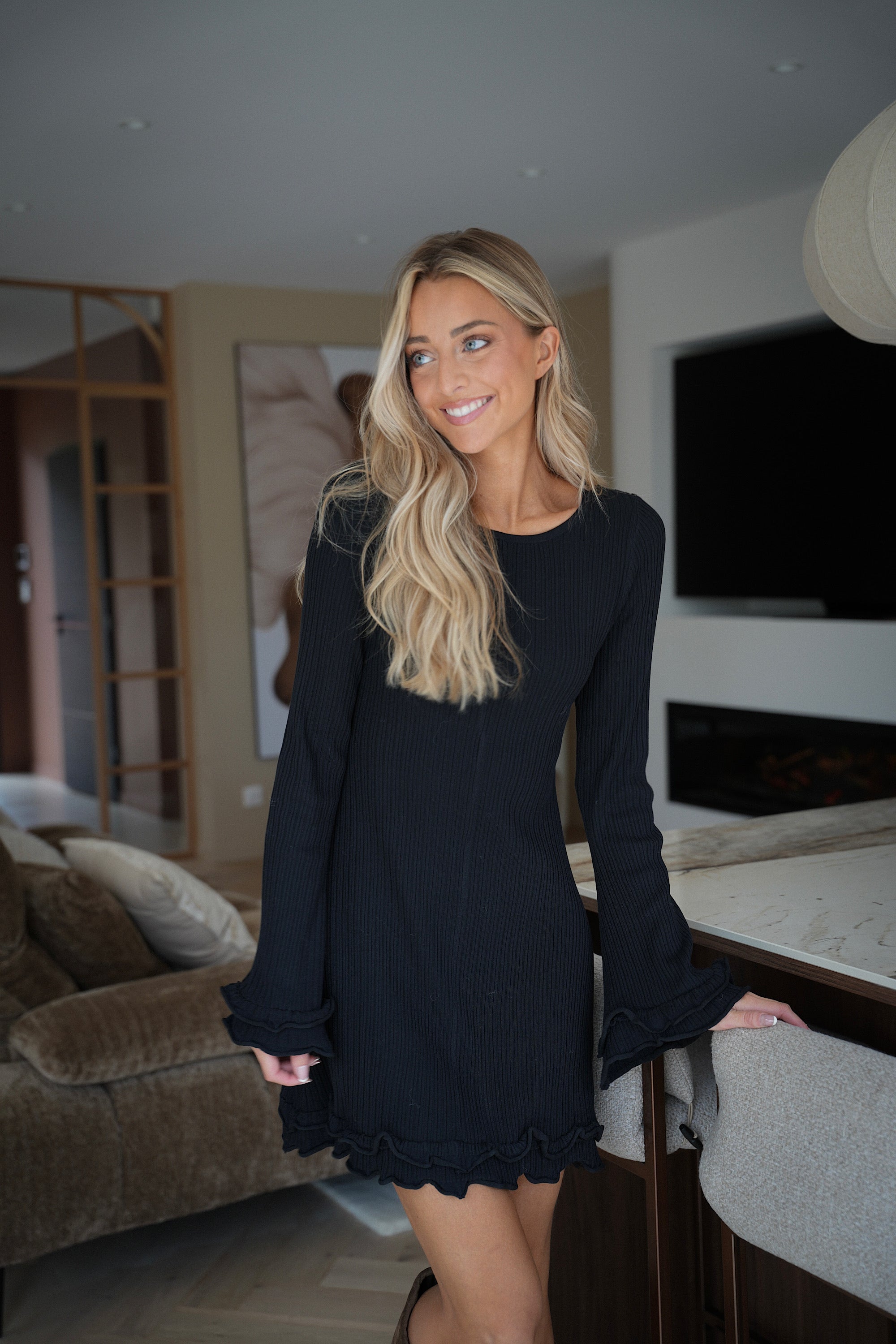 Madie noire - Robe en maille