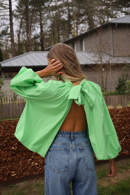 Conny verte - Blouse dos nu