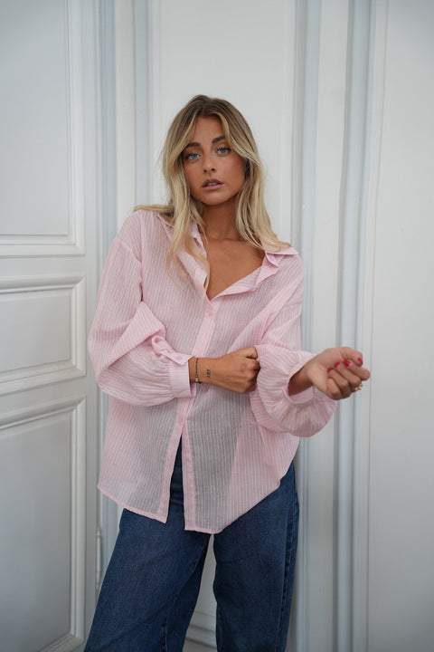 Sellia rose - Chemise rayée