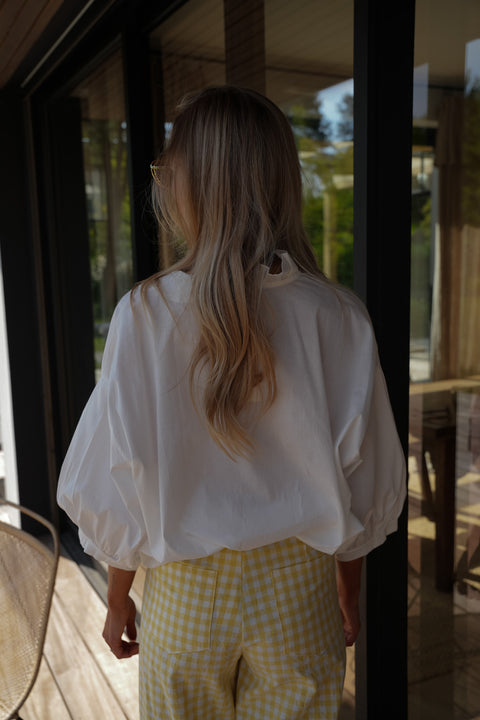 Julieth blanche - Blouse volantée