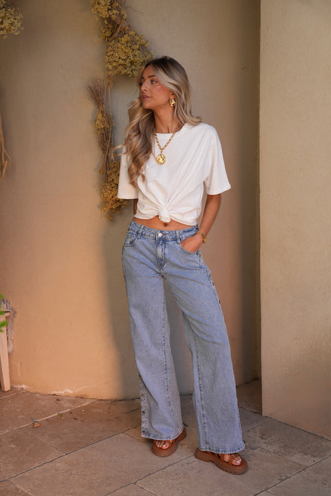 Sofian bleu - Jean à pressions