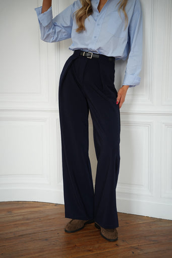 Sandro marine - Pantalon droit