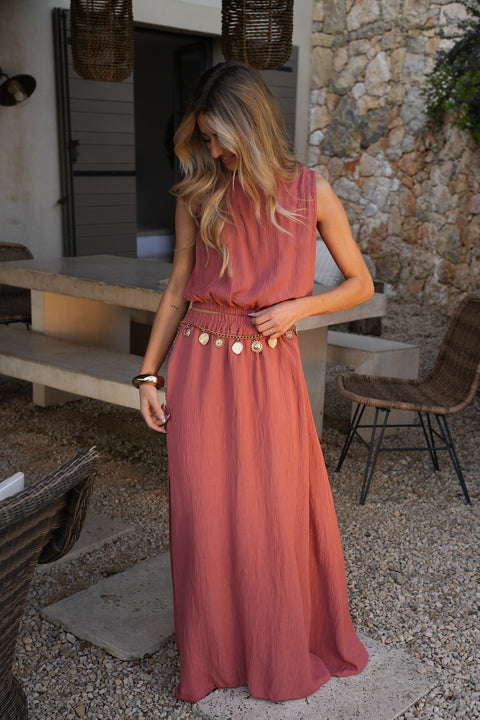 Elize terracotta - Ensemble jupe/top