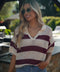 Norma écrue/bordeaux - Blouse crochet