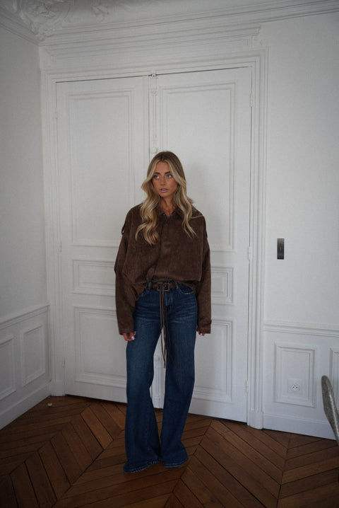 Amelia chocolat - Veste suédée