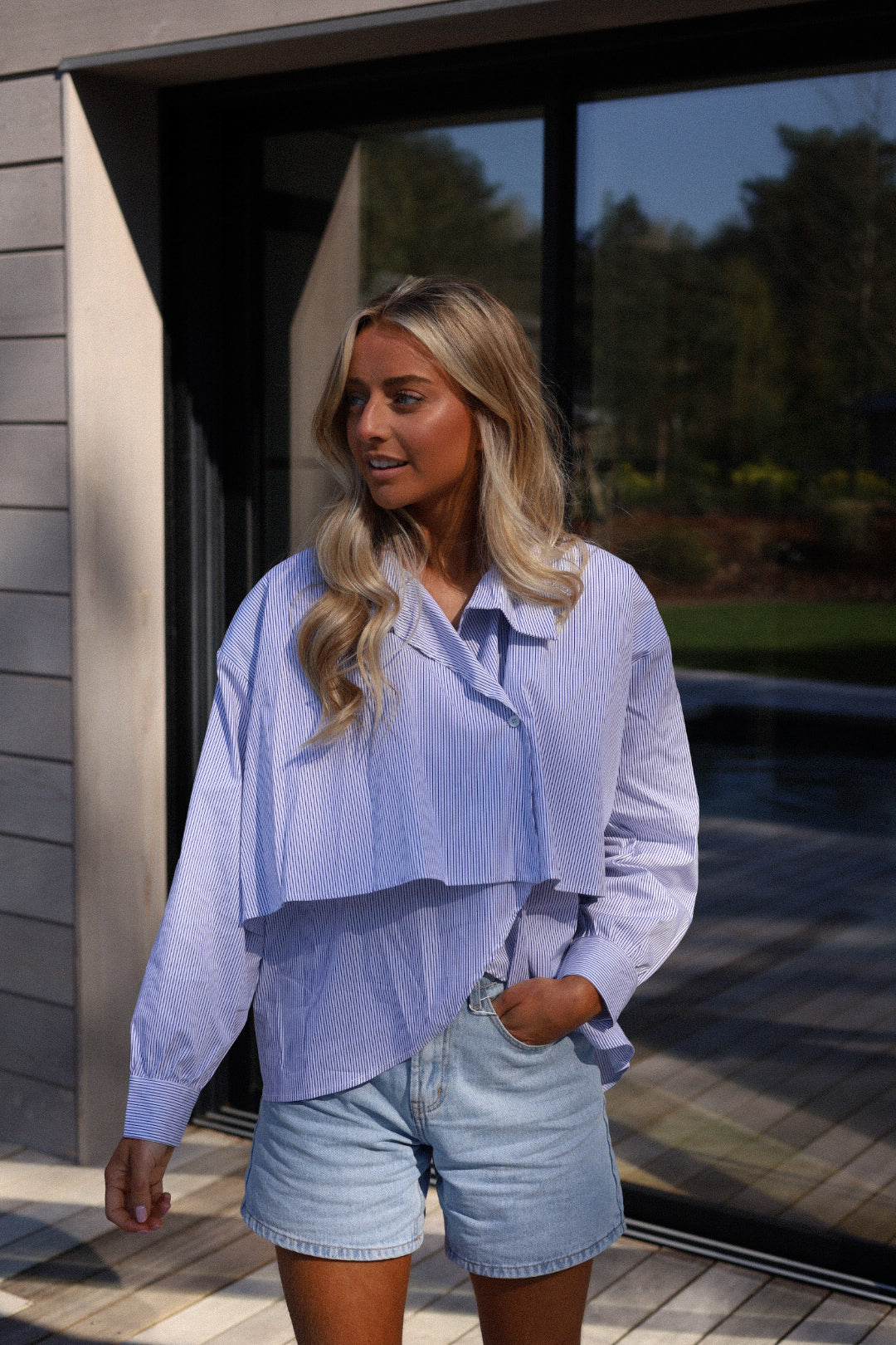 Reva bleue - Blouse rayée