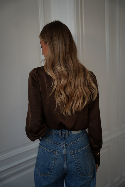 Sandra chocolat - Blouse fluide